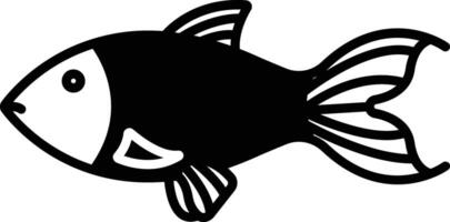 Fish glyph and line vector illustration