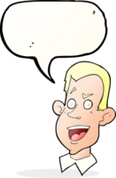 caricatura, cara masculina, con, burbuja del discurso png