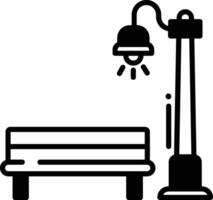 Park chair glyph and line vector illustration