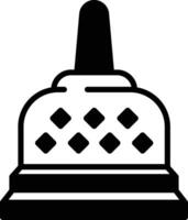 Borobudur Temple glyph and line vector illustration