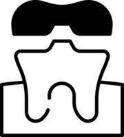 Teeth Crown  glyph and line vector illustration