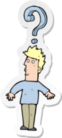 sticker of a cartoon confused man png