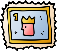 cartoon doodle stamp with royal face png