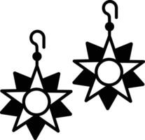 earring glyph and line vector illustration