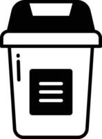 Trash Bin glyph and line vector illustration