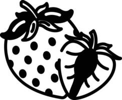 Strawberry slice glyph and line vector illustration