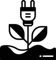 Eco Plug glyph and line vector illustration