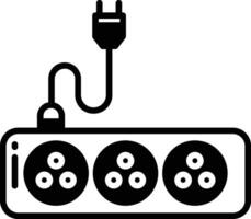 Socket glyph and line vector illustration