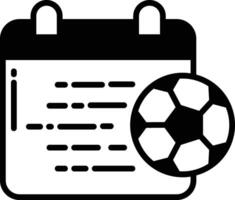 football calendar glyph and line vector illustration