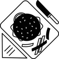 Burger glyph and line vector illustration