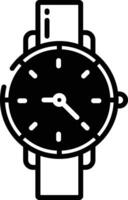 reloj glifo y línea vector ilustración