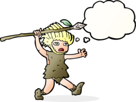 cartoon caveman with thought bubble png