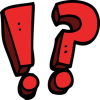 cartoon doodle question mark and exclamation mark png