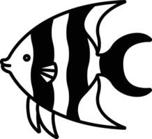 Angelfish glyph and line vector illustration