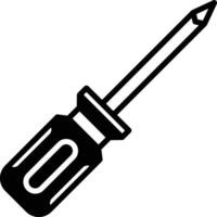 Screwdriver glyph and line vector illustration