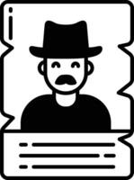 Wanted poster glyph and line vector illustration