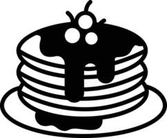 Pan cake glyph and line vector illustration