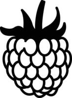 Raspberry cut glyph and line vector illustration