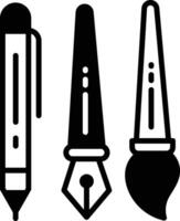 Paint Brush glyph and line vector illustration