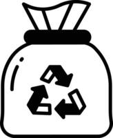 Recycle Trash glyph and line vector illustration