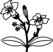 Alakananda flower glyph and line vector illustration
