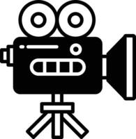 video camera glyph and line vector illustration