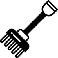 hay fork glyph and line vector illustration