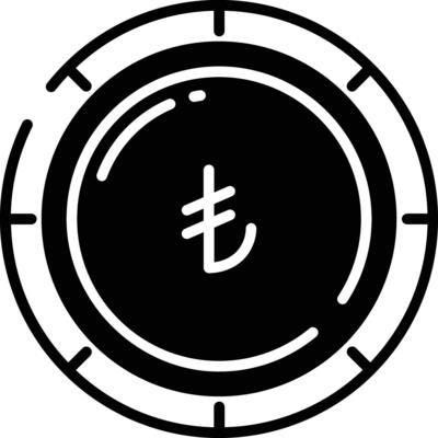 Lira coin glyph and line vector illustration