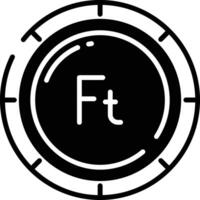 Forint coin glyph and line vector illustration