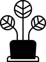 ripple peperomia plant glyph and line vector illustration