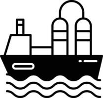 Oil Tanker glyph and line vector illustration