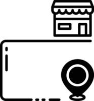 Store map glyph and line vector illustration