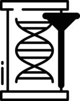 DNA glyph and line vector illustration
