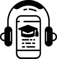 Audio book glyph and line vector illustration