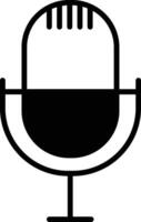 Microphone glyph and line vector illustration