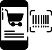 Mobile bar code scan glyph and line vector illustration