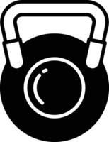 Kettlebell glyph and line vector illustration