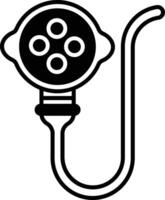 ev plug glyph and line vector illustration