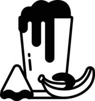 Banana juice glyph and line vector illustration