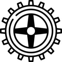 Gear glyph and line vector illustration