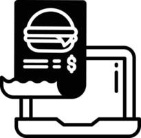 Online Food invoice glyph and line vector illustration