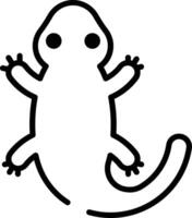 Salamander glyph and line vector illustration