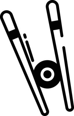 Chop stick glyph and line vector illustration