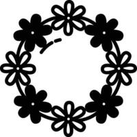 Flower crown glyph and line vector illustration