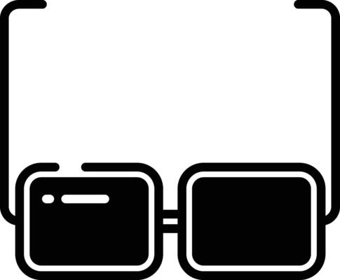 eyeglass glyph and line vector illustration