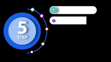 animato 5 passo Infografica moderno design stile per attività commerciale video animazione modello su alfa sfondo.