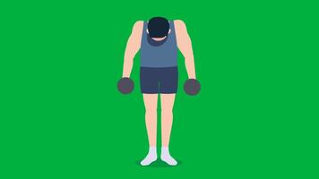 3D Male Cartoon Workout, Animation Cartoon Video Green Screen, 4k realistic female Character running with loop animation on the chroma key, Exercising Regularly, Green Screen Background