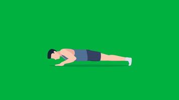 3D Male Cartoon Workout, Animation Cartoon Video Green Screen, 4k realistic female Character running with loop animation on the chroma key, Exercising Regularly, Green Screen Background