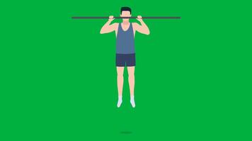 3D Male Cartoon Workout, Animation Cartoon Video Green Screen, 4k realistic female Character running with loop animation on the chroma key, Exercising Regularly, Green Screen Background