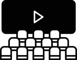 cinema theatre glyph and line vector illustration